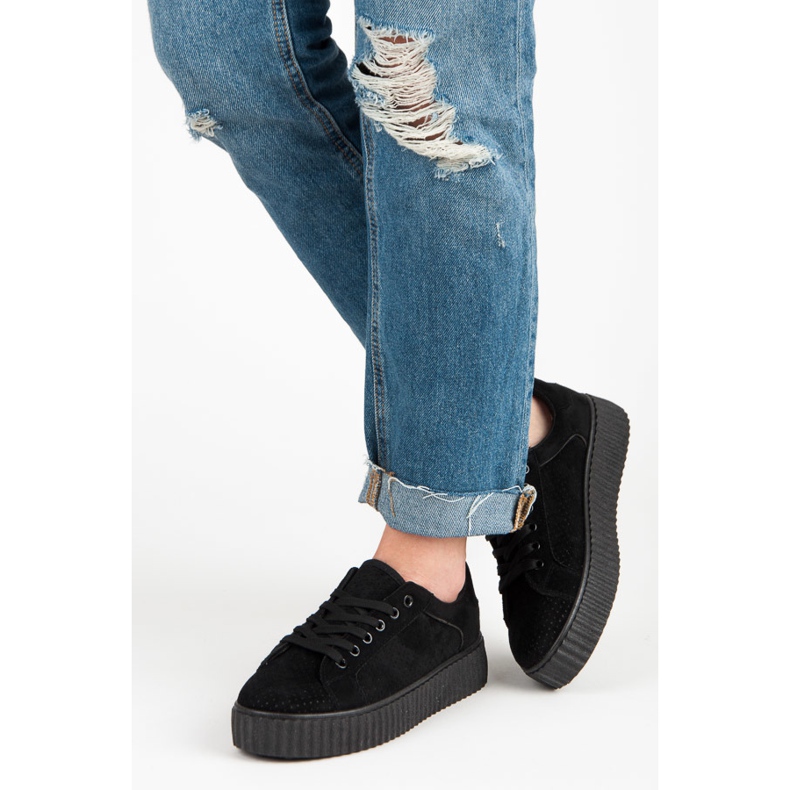 Seastar Sneakers in camoscio sulla piattaforma nero 2