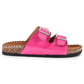 Seastar Ciabatte in camoscio con fibbie rosa 2