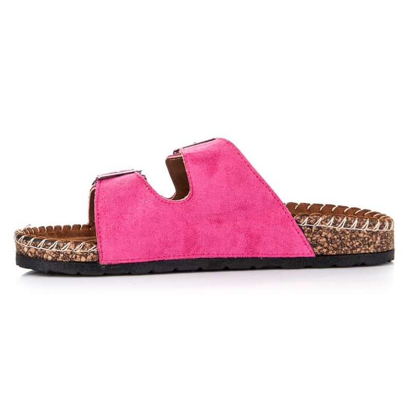 Seastar Ciabatte in camoscio con fibbie rosa 1