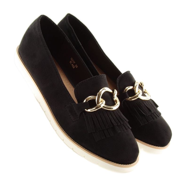 Mocassini neri da donna G237 neri nero 1