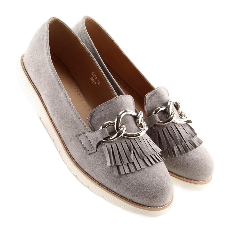 Grigio Mocassini grigi da donna G237 grigio 1