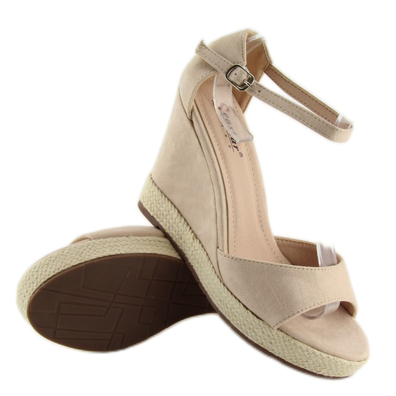 Sandali con zeppa espadrillas beige beige 2