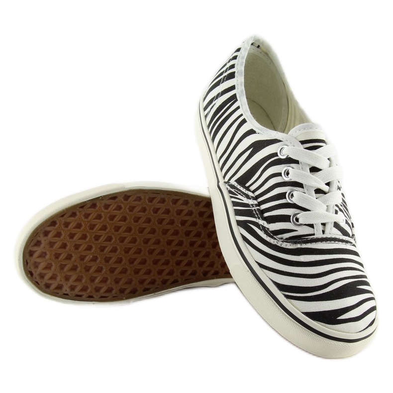 Sneakers con lacci K-75 Zebra nero bianca 1