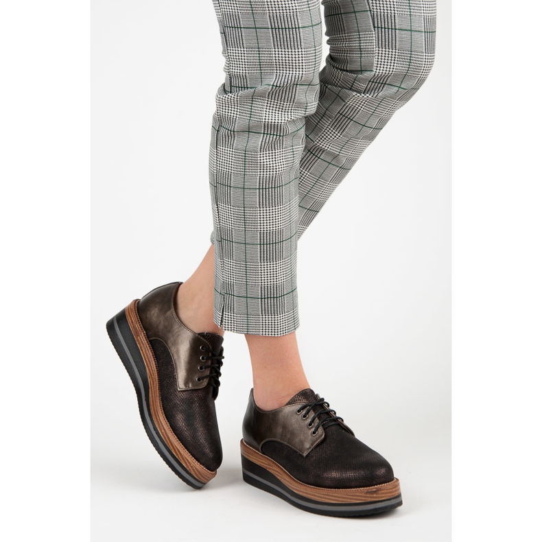 Kylie Eleganti scarpe con zeppa marrone 2