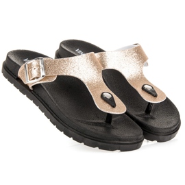 Pantofole VINCEZA dorate d'oro 2