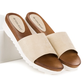 Ciabattine vinceza in camoscio beige 1