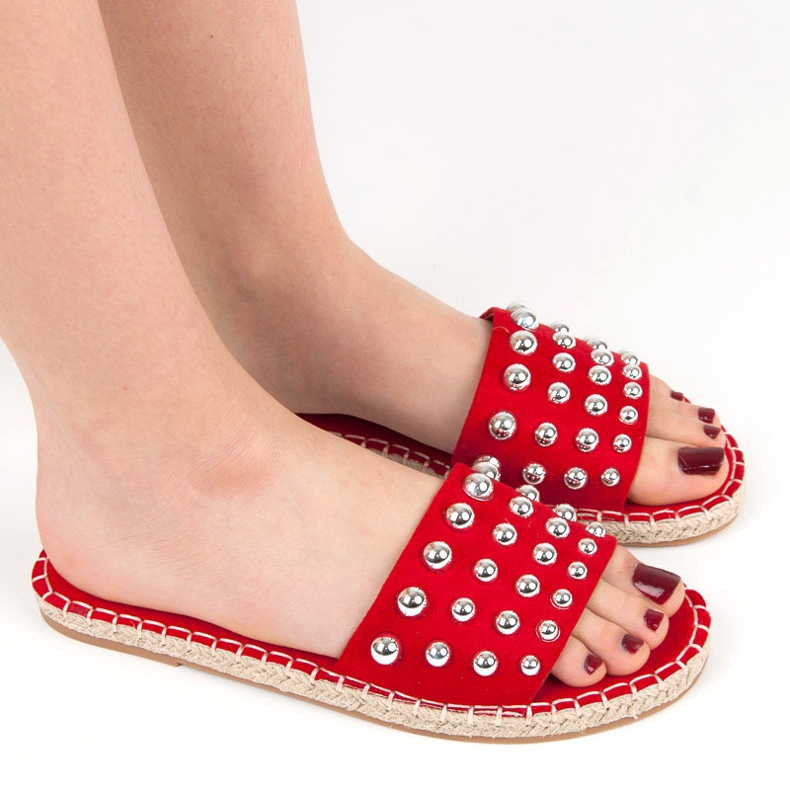Seastar Infradito espadrillas in camoscio rosso 1