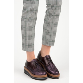 Kylie Eleganti scarpe con zeppa bordeaux rosso 1