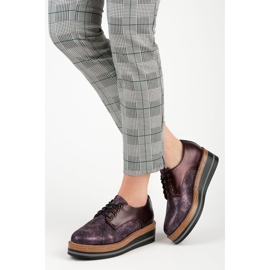 Kylie Eleganti scarpe con zeppa bordeaux rosso 2