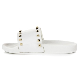 Ciabatte bianche con strass bianca 1