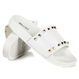Ciabatte bianche con strass bianca 2