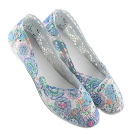 Ballerine in pizzo JX60P viola bianco 1