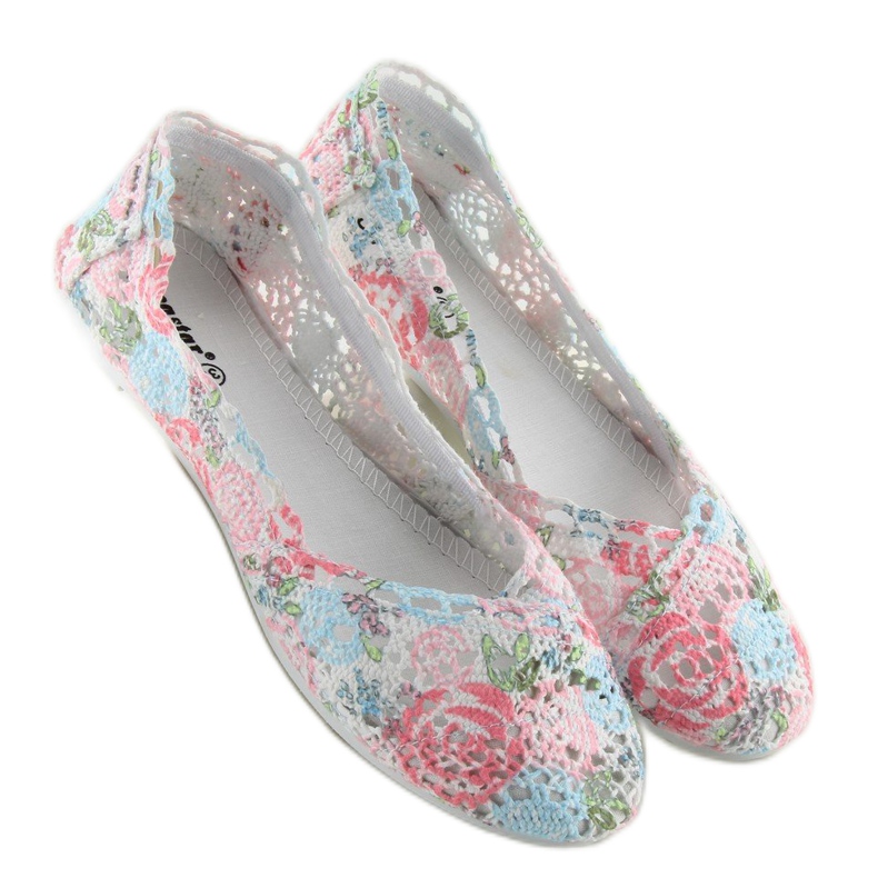 Ballerine in pizzo JX60P L.BLUE bianco 1