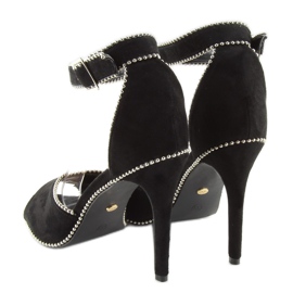 Eleganti sandali neri su tacco nero 3