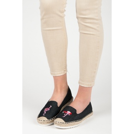 Bestelle Espadrillas con fenicottero nero 1