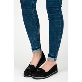 Muto Ballerine in suede con frange nero 1