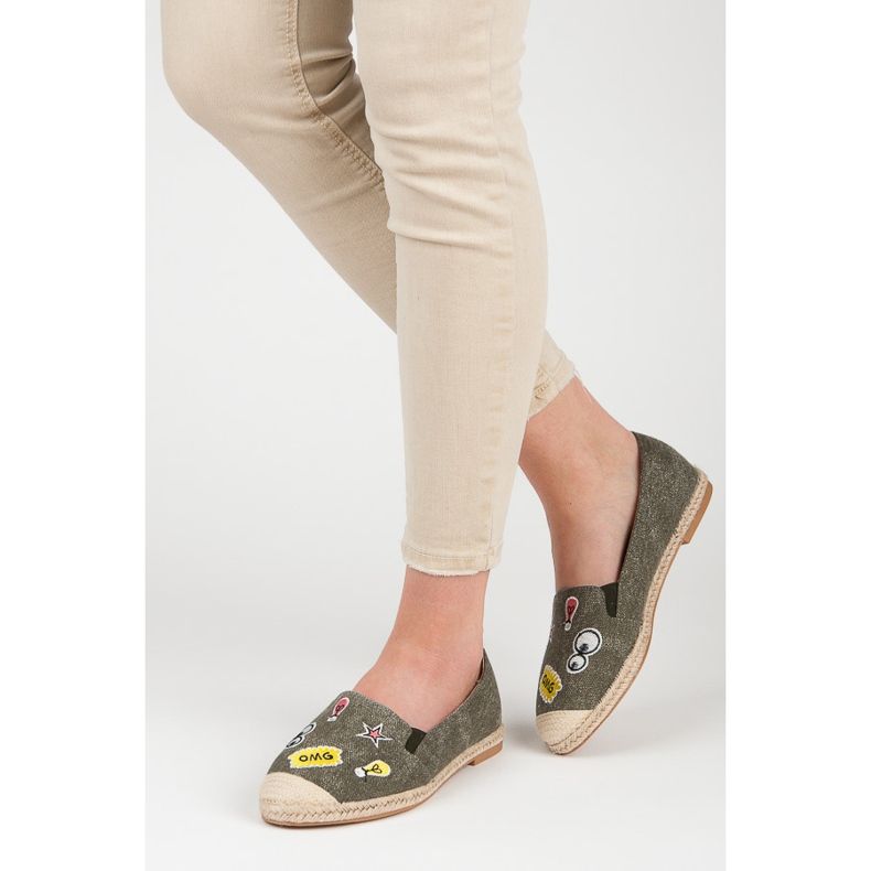 Bestelle Espadrillas primaverili con toppe verde 2