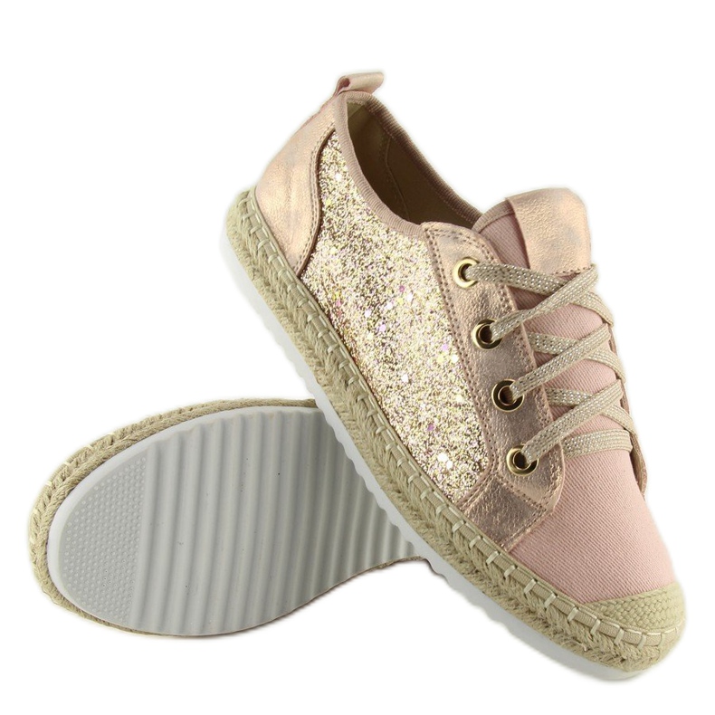 Sneakers espadrillas rosa stringate B-140 Rosa 1