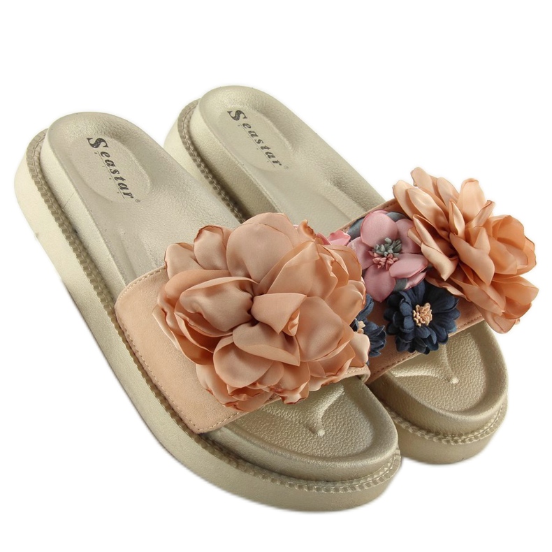 Infradito Flower power dorato AK04P gold d'oro 1
