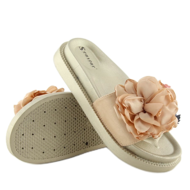Infradito Flower power dorato AK04P gold d'oro 2