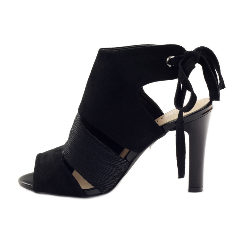 Sandali Sergio Leone 1489 in suede allacciato nero 2