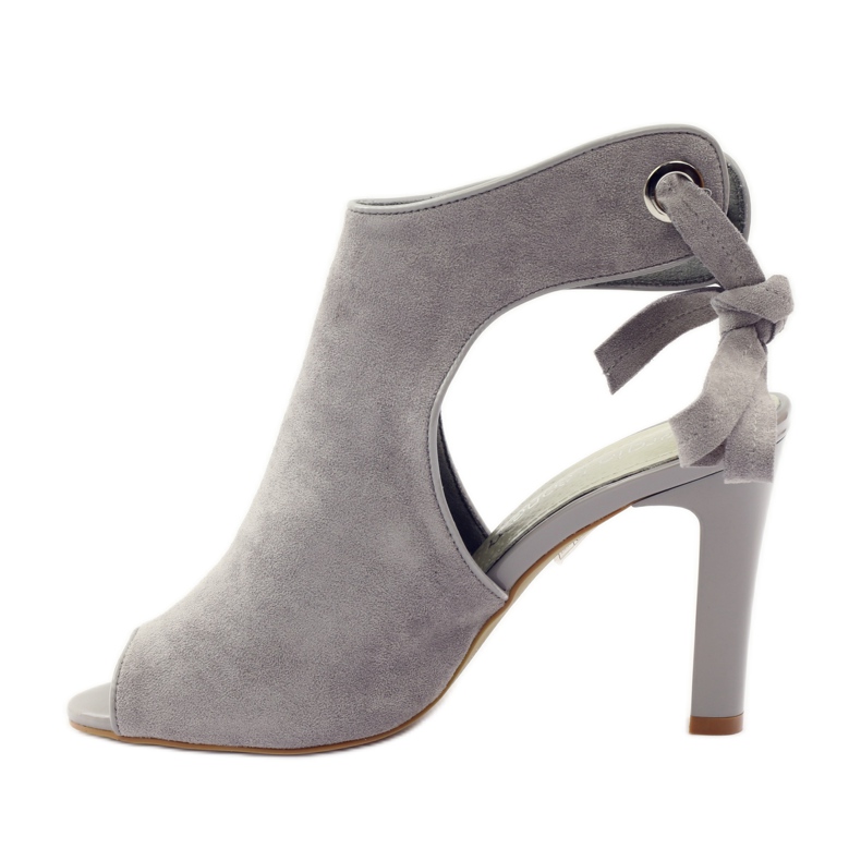 Sandali Sergio Leone 1493 in suede allacciato grigio 2