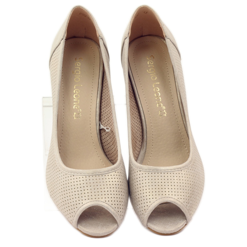 Décolleté traforate Sergio Leone 232 marrone giallo 4