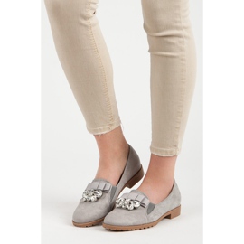 Bestelle Scarpe senza lacci con un ornamento grigio 1