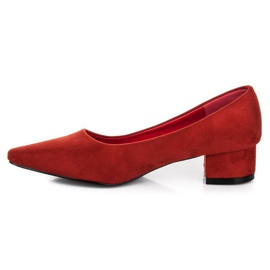 Best Shoes Décolleté in camoscio con tacco basso rosso 1