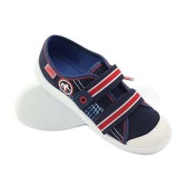 Ciabatte delle sneakers da bambino Befado 672Y058 blu navy rosso bianca 3