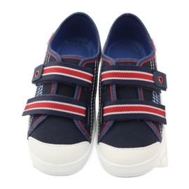 Ciabatte delle sneakers da bambino Befado 672Y058 blu navy rosso bianca 4