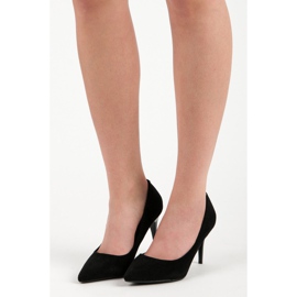 Scarpe col tacco in camoscio nero 1