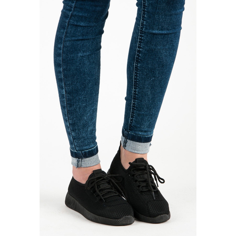 Sneakers nere senza lacci nero 1