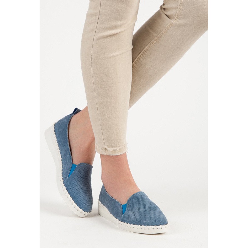 Mocassini VINCEZA in pelle blu 2