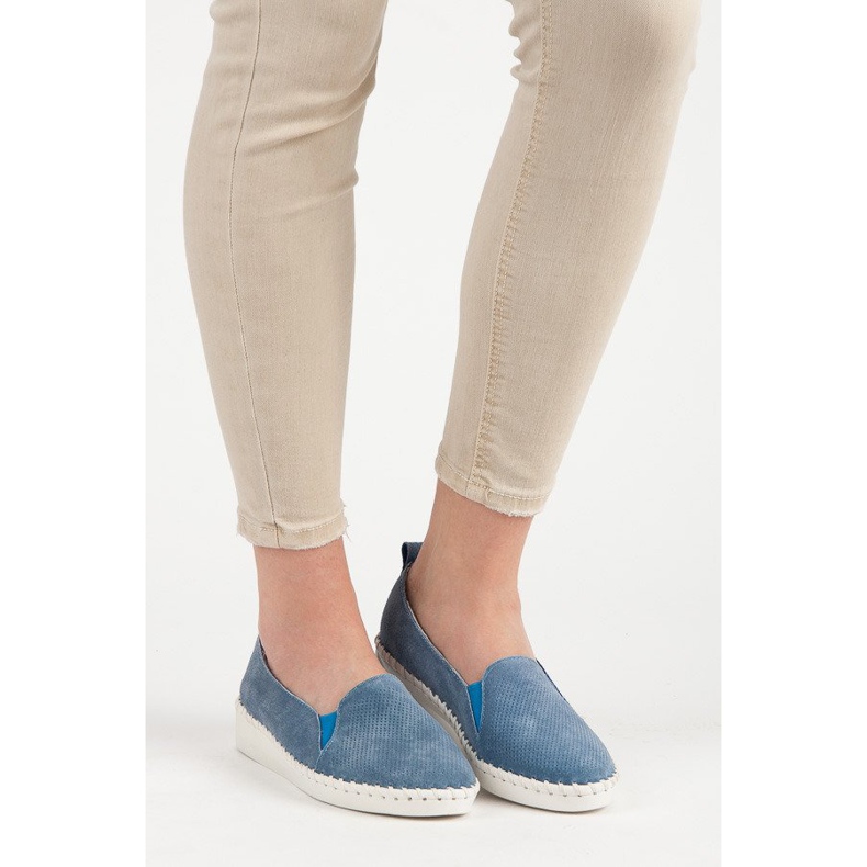 Mocassini VINCEZA in pelle blu 1
