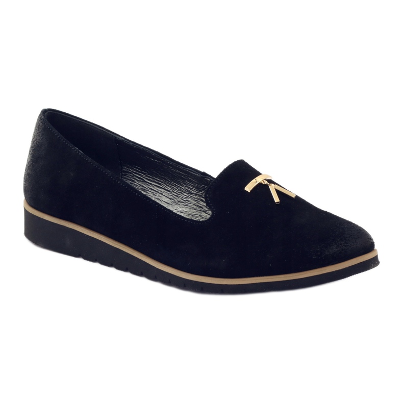 Scarpe con ornamento d'oro Angello 1346 nero 1