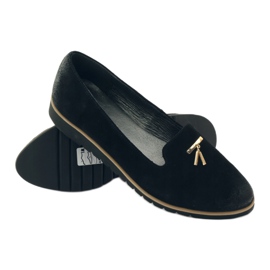 Scarpe con ornamento d'oro Angello 1346 nero 3
