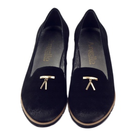 Scarpe con ornamento d'oro Angello 1346 nero 4