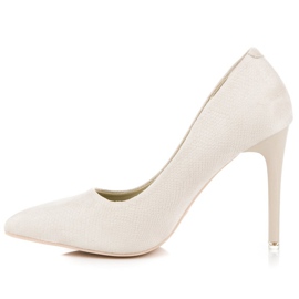 Tacchi alti color crema marrone 1