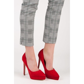 Bestelle Tacchi in camoscio sulla piattaforma rosso 1