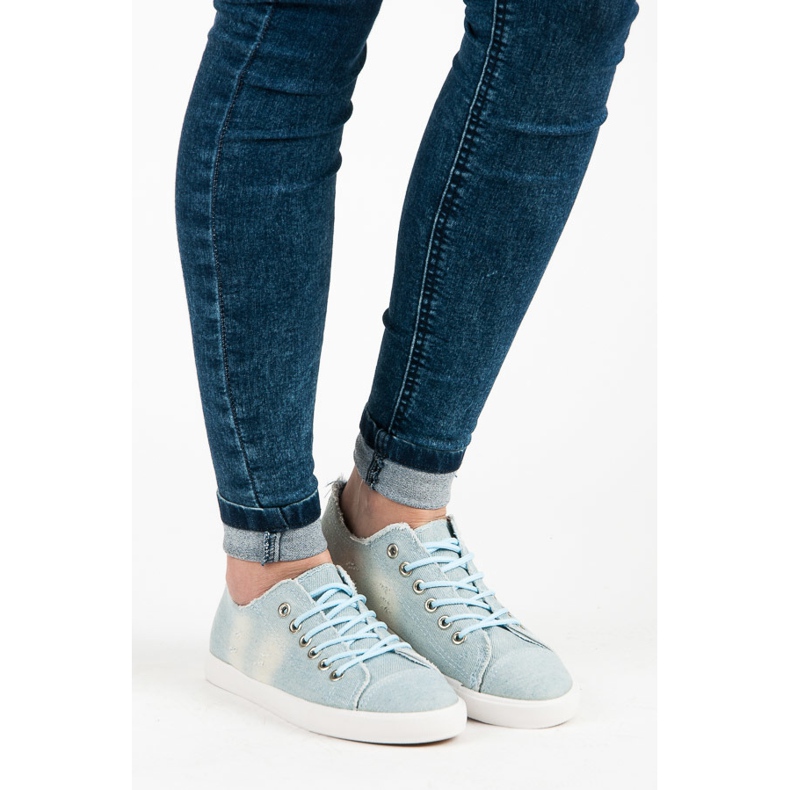 Sport Sneaker in denim con attacco blu 1