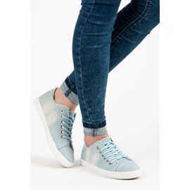 Sport Sneaker in denim con attacco blu 2