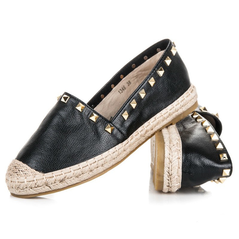Coura Espadrillas nere con borchie nero 1
