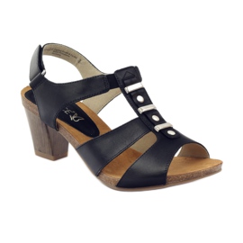 Sandali da donna con velcro Caprice neri nero 1