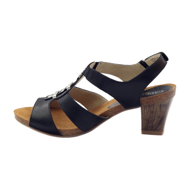 Sandali da donna con velcro Caprice neri nero 2