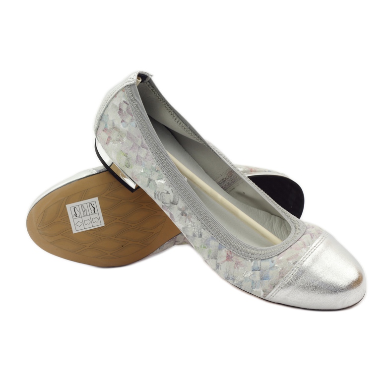 Ballerine da donna elastiche Gamis 1402 grigie grigio multicolore 4