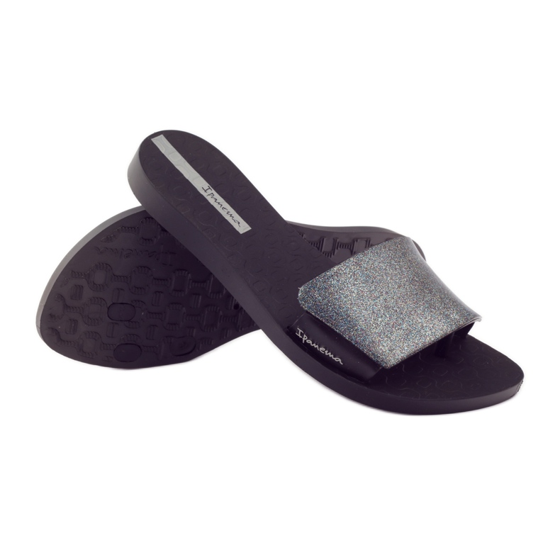 Ciabatte da piscina Ipanema 26177 glitter nero grigio 3