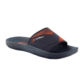 Ciabatte da uomo per il tempo libero Rider blu navy arancia 1