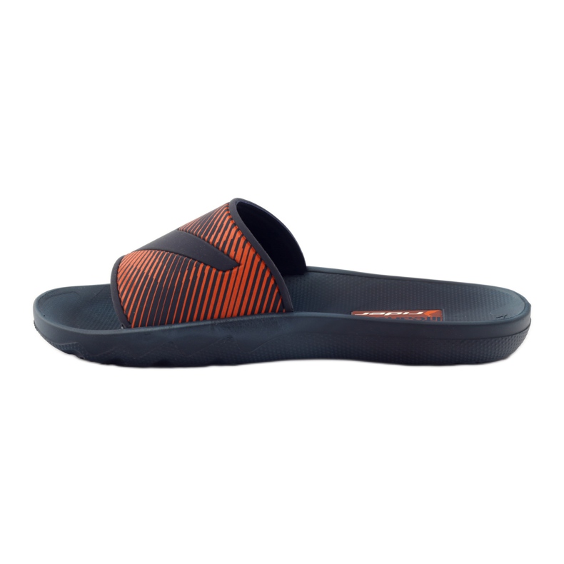 Ciabatte da uomo per il tempo libero Rider blu navy arancia 2