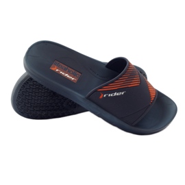 Ciabatte da uomo per il tempo libero Rider blu navy arancia 3